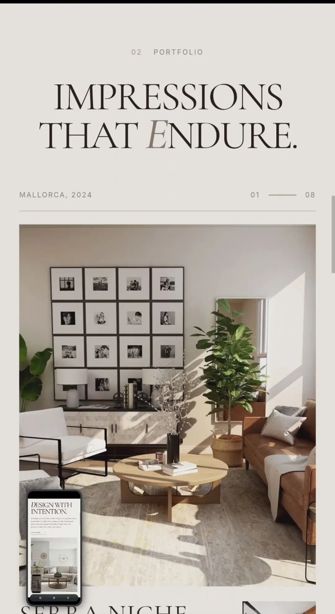 Interior design project gallery.